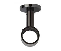 Curtain rods can be mounted on the walls or in the ceiling, and the curtain rod holder position can be adjusted, allowing curtains to hang close to the window, or farther out. Fix Your 28mm Black Nickel Pole To The Ceiling With This Bracket