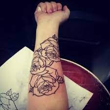 My Forearm Piece I Got Done Last Week Just The Outline So Far Once It S Healed I Ll Go Back For The Shading Roses Rose Outline Tattoo Tattoos Rose Tattoos