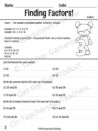 This Worksheet Teaches Students How To Find The Greatest Common Factor Gcf With Notes At The Top Finding Factors Greatest Common Factors Free Math Worksheets