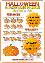 Halloween Scrambled Words Worksheet In English Teacher Resources Esl English Scramble Words English Teacher Resources Words