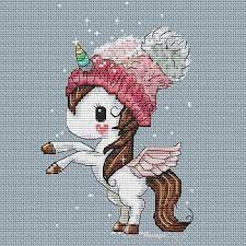 Additional materials needed to complete: Natalie Stitch On Instagram New Winter Unicorn Available In My Etsy Etsyshop X Cross Stitch Animals Unicorn Cross Stitch Pattern Cross Stitch Designs