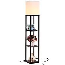 Brightech Maxwell Charging Edition Led Shelf Floor Lamp For Living Rooms Bedrooms Usb Ports Elect Floor Lamp With Shelves Modern Floor Lamps Floor Lamp