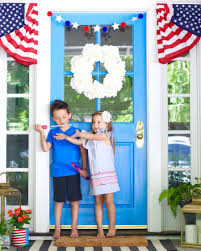 4th of july welcome door sign, patriotic door hanger, door decor, wood farmhouse wreath farmhouseprettyco 5 out of 5 stars (340) sale price $49.50 $ 49.50 $ 55.00 original price $55.00 (10% off) free shipping add to favorites burlap patriotic star door hanger. Patriotic Front Porch Decorating Ideas Modern Glam