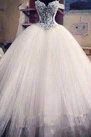 Sparkly Crystal Ball Gown Corset Wedding Dress With Beadings Sweetheart Tulle Princess Bridal Gown Wisebridal Com Ball Gowns Wedding Dream Wedding Dresses Wedding Dresses 2014