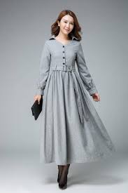 Shirt Dress Winter Wool Dress Maxi Dress Pleated Dress Etsy Winter Wool Dress Wool Dress Warm Dresses