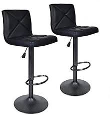 See more ideas about bar stools, black bar stools, kitchen inspirations. Bar Stools Modern Black Pu Leather Barstools With Back Adjustable Counter Height Swivel Bar Stool Set Of 2 Black