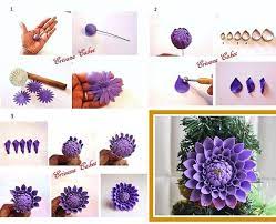 Sugar Dahlia Step By Step Tutorial Edibleart Edibleflower Edibleflowers Gumpaste Fondant Flower Tutorial Sugar Flowers Tutorial Gum Paste Flowers Tutorials