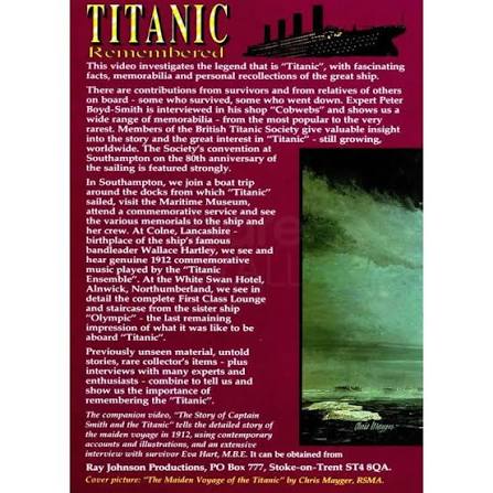 Titanic Remembered Historical Documentary Film DVD