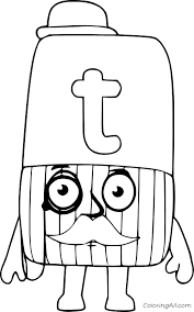 This letter t coloring page has a large letter t that is big enough to add color with crayons or even paint. Alphablocks T Coloring Page Coloringall