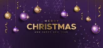 Christmas Background With Gold And Purple Balls Merry Christmas Xmas Background Image For Free Download