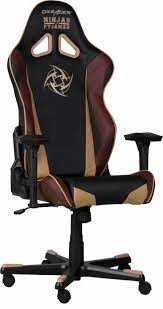 dxracer racing series ninjas in pyjamas bureaustoel zwart beige rood pu bureaustoel hoofdkussen ninjas