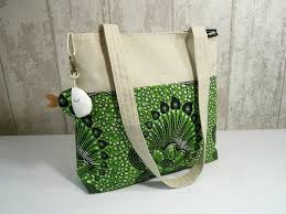 Sac A Main En Lin Et Coton Wax Nenuphar Sacs A Main Par Sacapopette Sac A Main