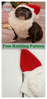 ●✿● ( pattern only) ●✿● 1. Pet Santa Hat Free Knitting Pattern