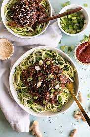 Sprinkle with sesame seeds and serve. Easy Korean Beef Zucchini Noodles With Chili Garlic Sesame Glaze