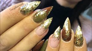 Autumn Fall Inspired Nails Acrylic Nails Youtube