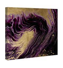 Plum daisies by cristin atria canvas art arrives ready to hang, with hanging accessories included and no additional framing required. Runway Avenue Abstract Wall Art Canvas Prints Plum And Gold Agate Home Decor 16 X 16 Purple Gold Walmart Com Walmart Com