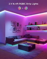 You can add a little decoration such as flower vase. Buy Govee Rgbic Led Strip Lights 32 8ft Bluetooth Segmented Diy Control Color Changing Led Lights With Music Mode Timer App And Remote Control For Bedroom Kitchen Living Room Party 2 16 4ft Online In