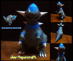 Pokemon Rampardos Papercraft Papercraft Download Paper Crafts Pokemon