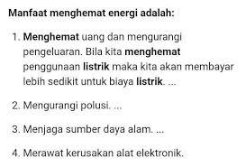 Sebutkan Tiga Manfaat Perilaku Hemat Energi Brainly Co Id