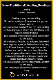 Non Traditional Wedding Ceremony Reading Destiny Author Unknown Wedding Officiant Script Wedding Ceremony Traditions Wedding Ceremony Script