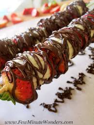 Chocolate Drizzled Strawberry Banana On Skewers My Take On The Godiva S Creations Yummy Food Food Fruit Recipes
