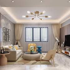 Ceiling Light Fixture Sputnik Light 6 Lights Brass Bedroom Lights Flush Mount Ceiling Light Modern Ceiling Lights Modern Light Fixtures Bonlicht Lighting