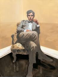 Michael Carson Cornered Oil On Board 40 X 30 Art Male Art Portrait Painting