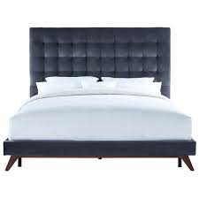 This bed has a full slat support system that offers full support without having a need of a box spring/ foundation. Gray Velvet Tufted Platform Bed