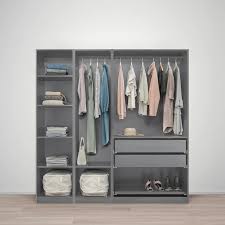 Ive had some of the double wardrobes when i lived in a flat about 6 years ago and in fact one of them is still stood surviving to this day in the spare bedroom at our house. Pax Wardrobe Combination Gray Stained Ash Effect Ikea In 2021 Pax Wardrobe Ikea Pax Ikea Pax Wardrobe