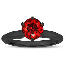 Black And Red Diamond Engagement Ring 0 70 Carat Fancy Red Diamond Solitaire Engagement Ring 14k Black Gold Vintage Style 6 Prong Certified Handmade Black Gold Engagement Rings Red Engagement Ring Red Diamond