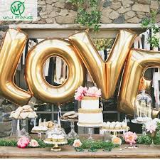 16 Gold Silver Love Helium Foil Ballons Letter Baloon Wedding Party Valentine S Day Decoration Holi Wedding Balloons Dessert Bar Wedding Wedding Dessert Table
