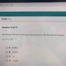 What Is The 13th Term Of The Geometric Sequence With This Formula Brainly Com