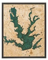 Lewisville Lake 3 D Nautical Wood Chart 24 5 X 31
