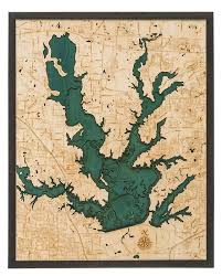 lewisville lake 3 d nautical wood chart 24 5 x 31