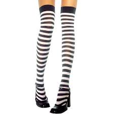 Black And White Stockings Adult Black And White Striped Thigh High Stockings 4 99 Liked On Polyvore Featurin Thigh High Stockings Striped Stockings Black And White Tights