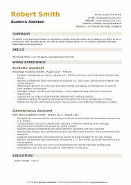 It is a 'reference only' sample resume. Academic Assistant Resume Samples Qwikresume