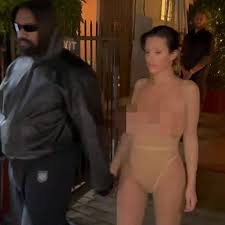 Bianca Censori Uncensored for Birthday Dinner, Boobs Fully Out In  See-Through Bodysuit