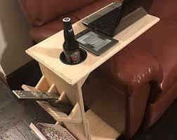 Couch Table With Remote Control Holder Tablet Magazine Rack And Cup Holder Height Adjustable Couc Woodworking Projects Diy Easy Woodworking Projects Wood Diy