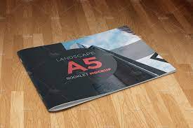 Download A5 Landscape Booklet Mockup Creative Photoshop Templates Creative Market