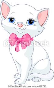 Cool cats cats crazy cats pretty cats animals cute cats and kittens dog cat pets cute animals. Very Cute White Cat Illustration Of Very Cute White Cat With Pink Bow Canstock