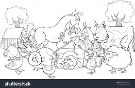 Cartoon Illustration Of Farm Animals Group For Coloring Group Farm Animal Coloring Pages Animal Coloring Pages Farm Coloring Pages