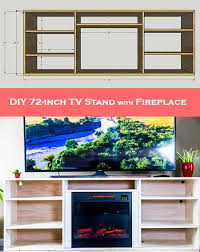 Simple Diy Tv Stand How To Make Your Own 72 Stand With Fireplace Fireplace Tv Stand Diy Fireplace Tv Stand Diy Tv Stand