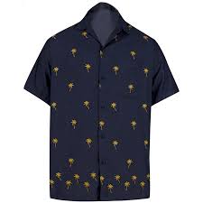 Hawaiian Shirt Mens Beach Aloha Camp Party Casual Holiday Tropical Shirt Embroidered Rayon N