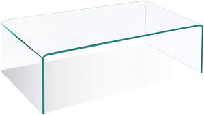 Amazon Com Tangkula Tempered Glass Coffee Clear Coffee Table Waterfall Rectangle Coffee Table Fo In 2020 Coffee Table Rectangle Clear Coffee Table Living Room Table