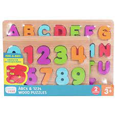 Two beautiful wood puzzles with fresh illustrations beneath the letters to encourage learning. Chuckle Roar 2pk Wood Puzzles Abc S 123s 36pc Walmart Com Walmart Com
