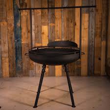 Grilling surface measures 17.5 in. Barebones Cowboy Fire Pit Grill System Black And Blue Events Shop