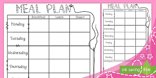 The 20 meal plan's week starts on friday morning and ends on thursday night. Craft Themed Meal Plan Bullet Journal Page Teacher Made
