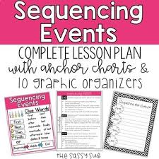 Sequencing Events Complete Lesson Plan Anchor Charts 10 Graphic Organizers