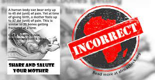No Giving Birth Can T Be Measured In Del Or Said To Be Equal To Breaking 20 Bones Africa Check