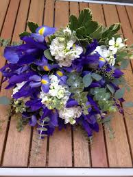 The signature blue irises convey hope, while the white iris signifies purity. Something Blue Bridal Bouquet In San Francisco Ca Flowers Of The Valley